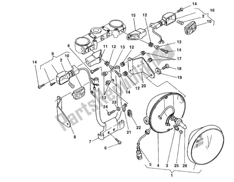 Toutes les pièces pour le Phare du Ducati Monster 750 Dark 1999